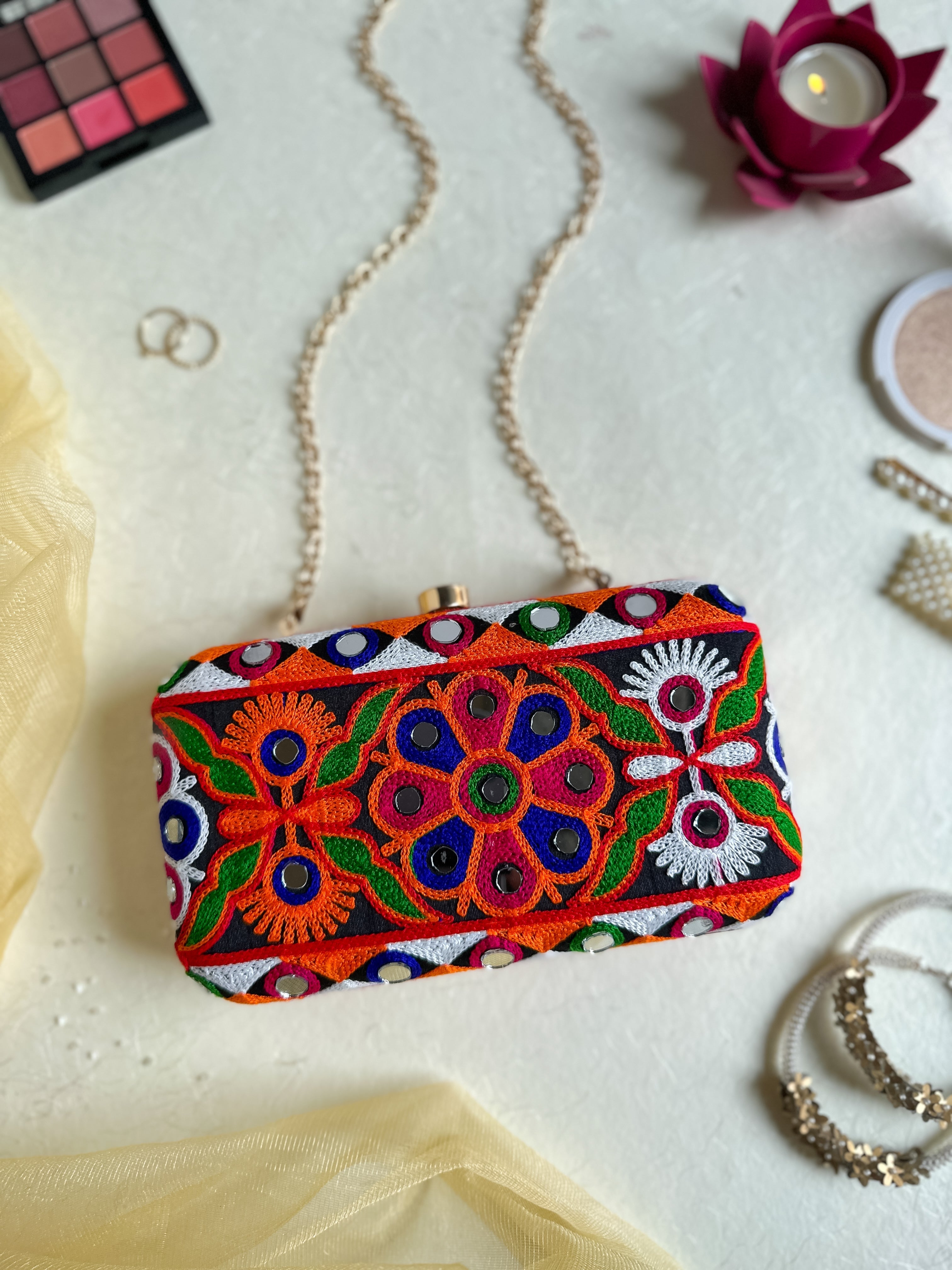 Nice-G Kacchi Crafted Clutch Handbags For Party